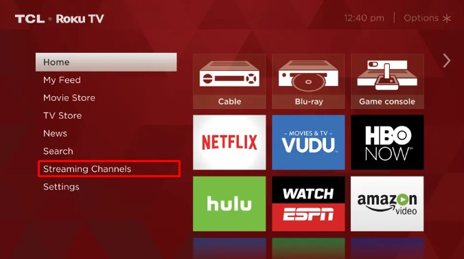 Click streaming channels
