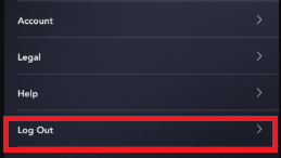 Hit the Log Out option on Disney+ app