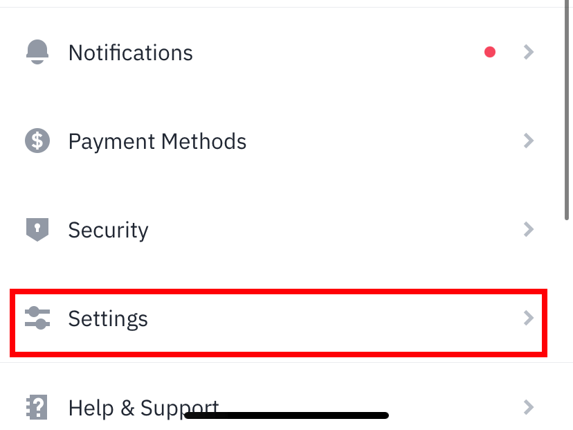 Select the Settings option