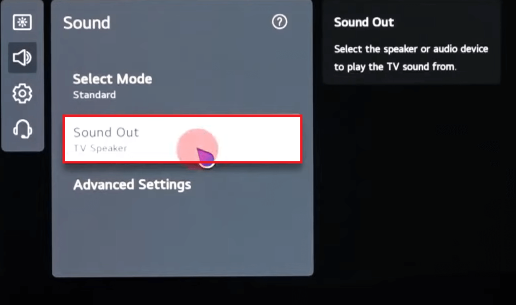Click the Sound Out Option