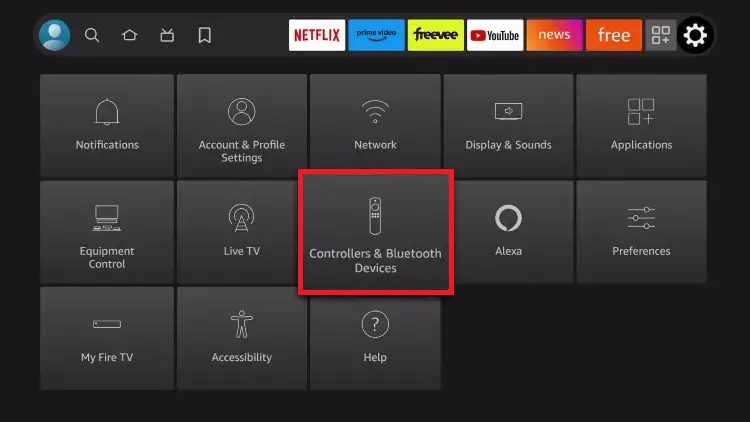 Select the Controllers & Bluetooth Devices Option