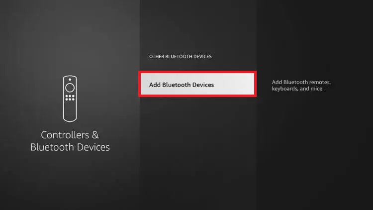 Click Add Bluetooth Devices to Add the Bluetooth Speaker with Firestick