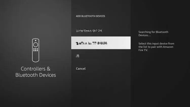 Select your Bluetooth Device to Connect with Firestick