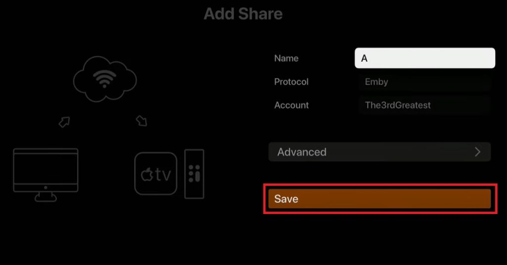 Infuse for Apple TV - Save button