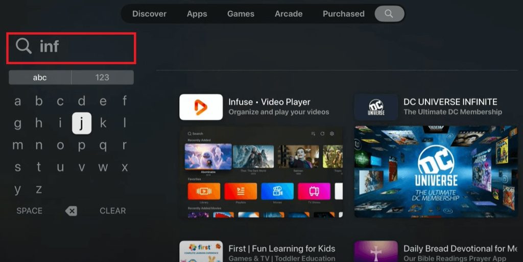 Infuse for Apple TV - Search Bar