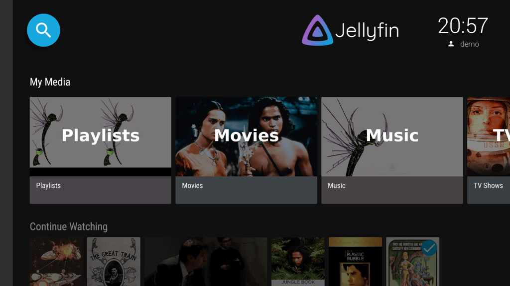 Jellyfin Home Screen on Nvidia Shield TV