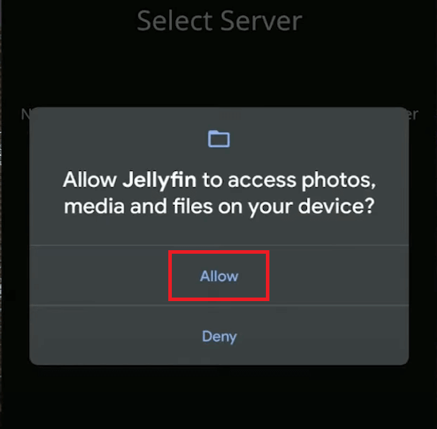 Click Allow for Storage Access