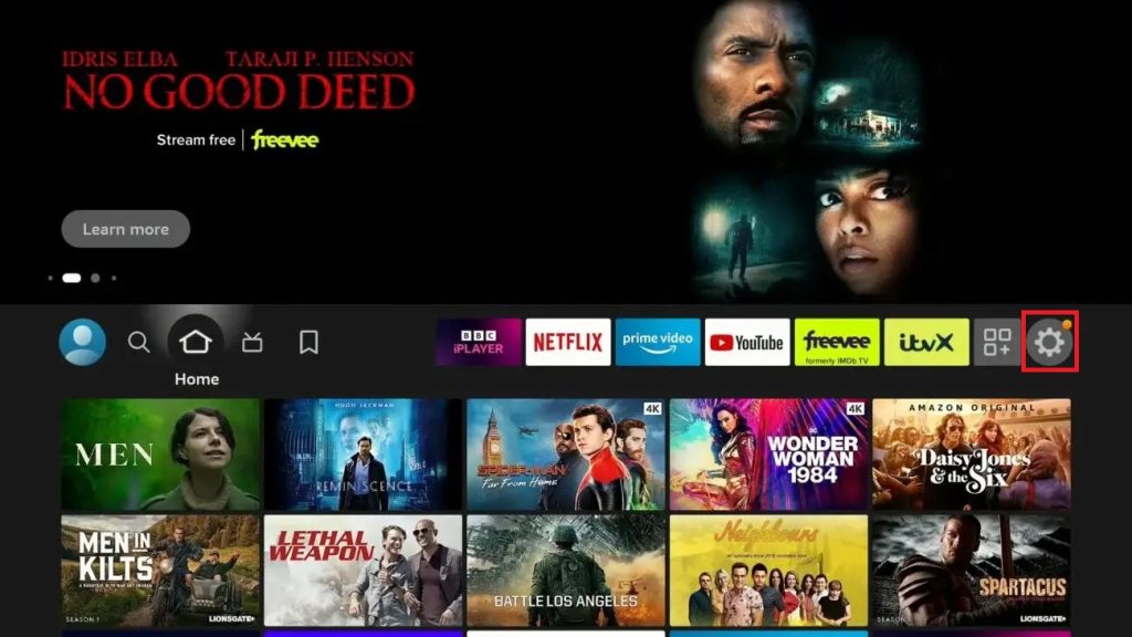 Click the Settings icon on Firestick