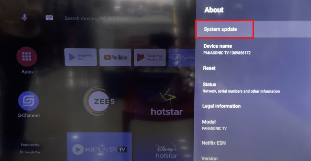 Update Panasonic TV - Android System update
