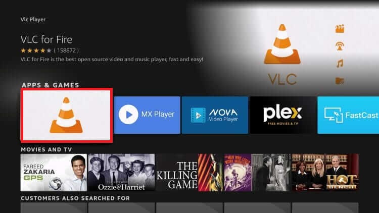 VLC on firestick - VLC icon