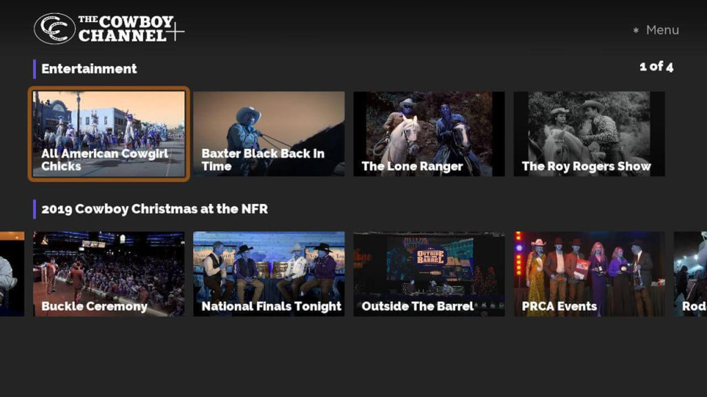 Play any video in The Cowboy Channel Plus app on Roku
