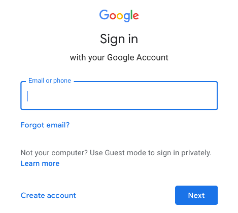 Sign in to Google account to access Google Photos