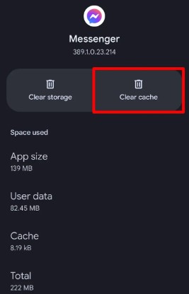 Click Clear cache