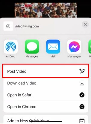 Click Post Video in the Twitter app to embed a video