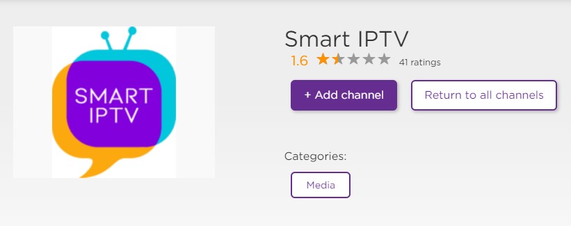 Click Add channel to install Smart IPTV on Roku