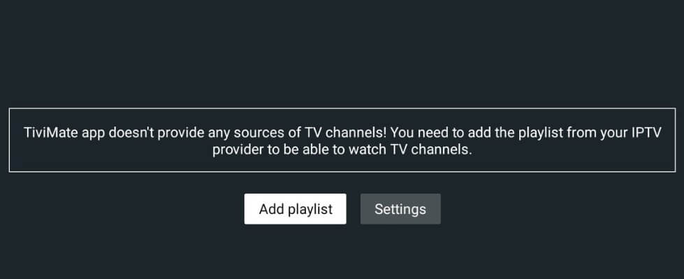 Click Add playlist in the TiviMate IPTV player app