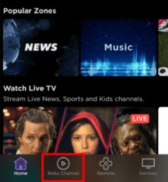 Click Roku Channel in The Roku App