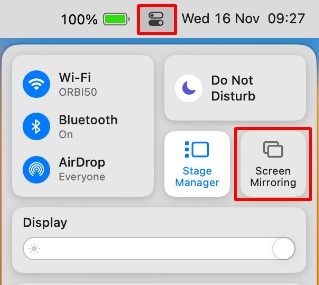 Click Screen Mirroring on Mac