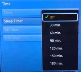 Select Sleep Timer and choose the duration