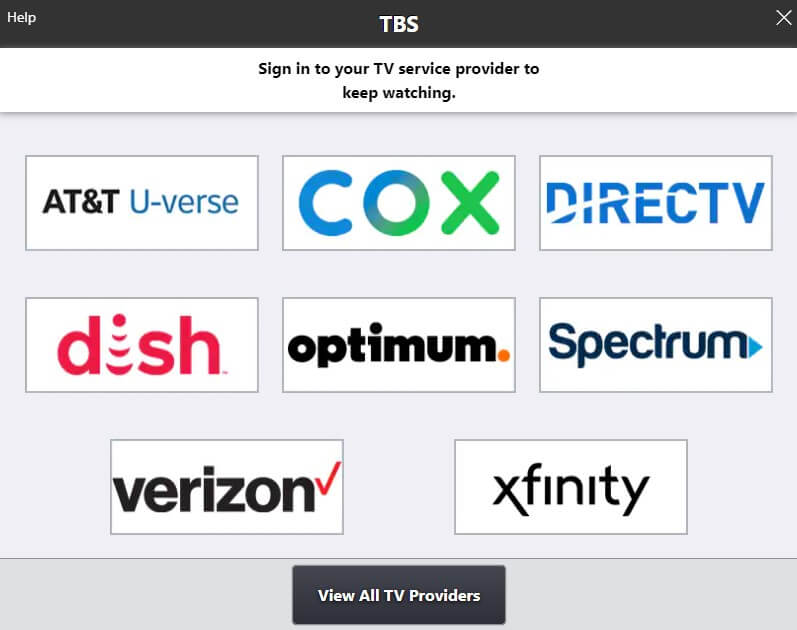 Select the TV provider and sign in to your account